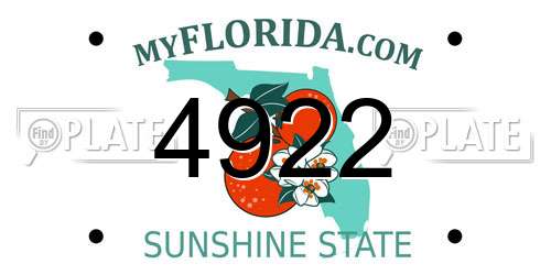 4922 Florida License Plate