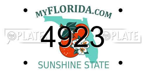 4923 Florida License Plate