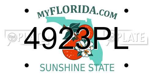 4923PL Florida License Plate