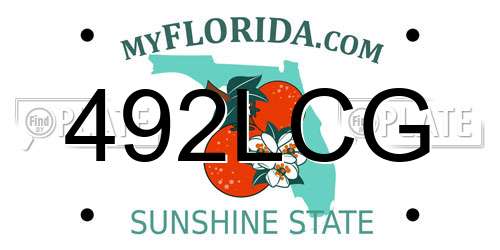 492LCG Florida License Plate
