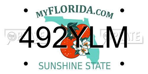 492YLM Florida License Plate