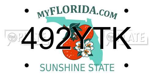 492YTK Florida License Plate