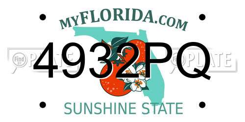 4932PQ Florida License Plate
