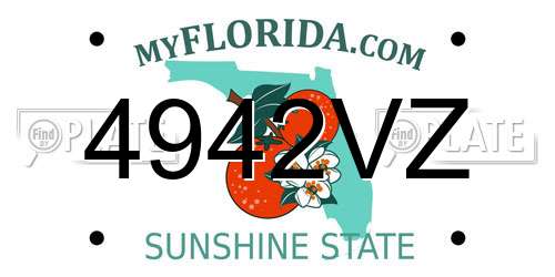 4942VZ Florida License Plate