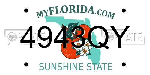 4943QY Florida License Plate