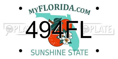 494FL Florida License Plate