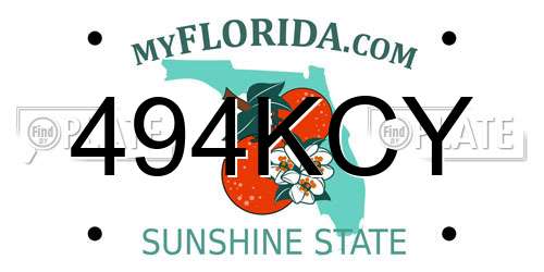 494KCY Florida License Plate