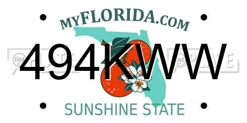 494KWW Florida License Plate