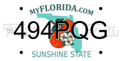 494PQG Florida License Plate