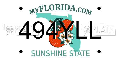 494YLL Florida License Plate