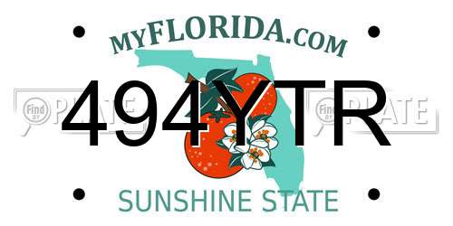 494YTR Florida License Plate