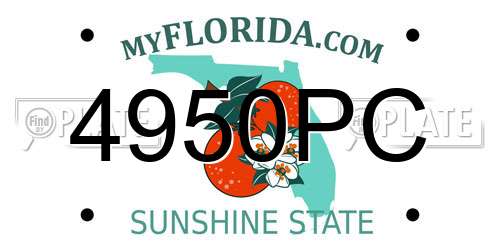 4950PC Florida License Plate