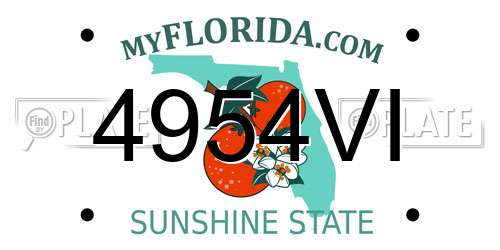 4954VI Florida License Plate