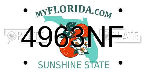 4963NF Florida License Plate