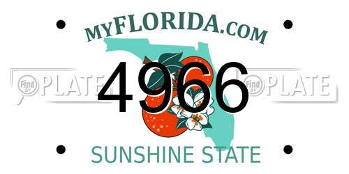 4966 Florida License Plate