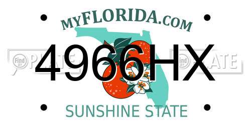 4966HX Florida License Plate