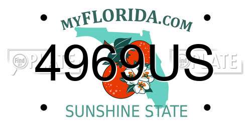 4969US Florida License Plate