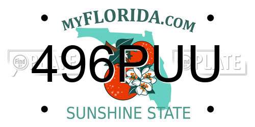496PUU Florida License Plate