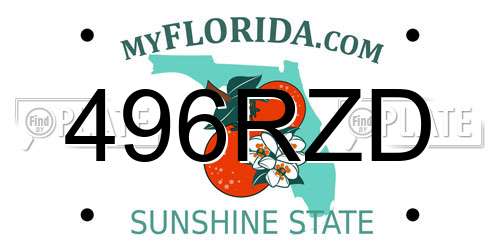 496RZD Florida License Plate