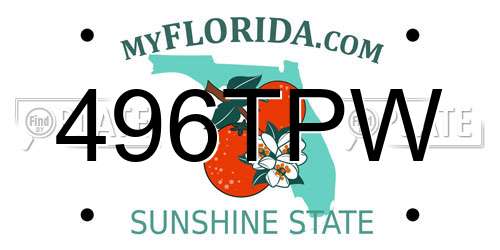 496TPW Florida License Plate