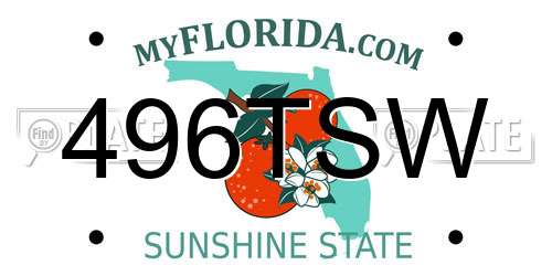 496TSW Florida License Plate