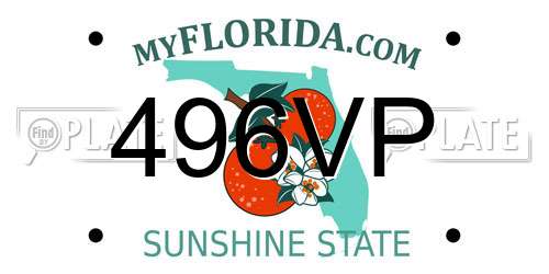 496VP Florida License Plate