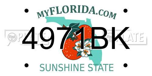 4971BK Florida License Plate