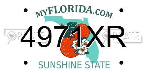 4971XR Florida License Plate