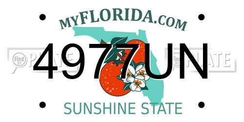 4977UN Florida License Plate
