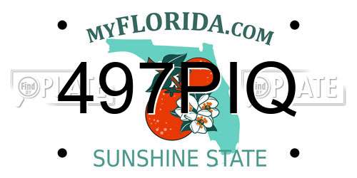 497PIQ Florida License Plate