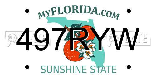 497RYW Florida License Plate