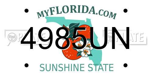 4985UN Florida License Plate