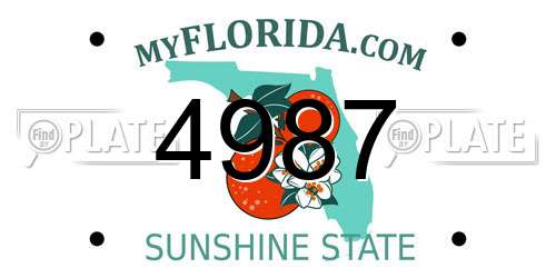 4987 Florida License Plate