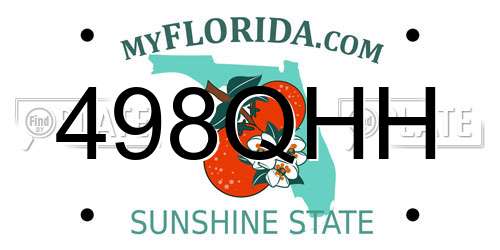498QHH Florida License Plate