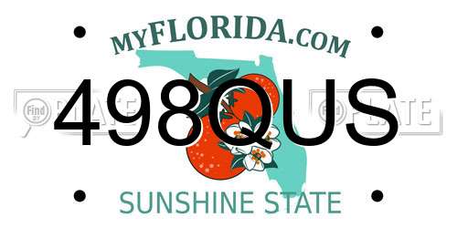 498QUS Florida License Plate