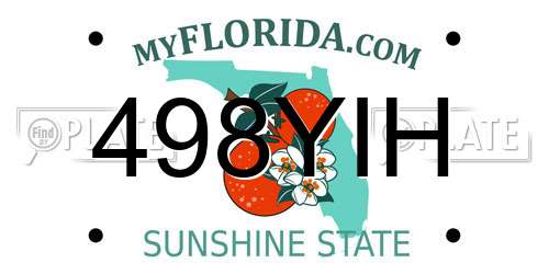 498YIH Florida License Plate