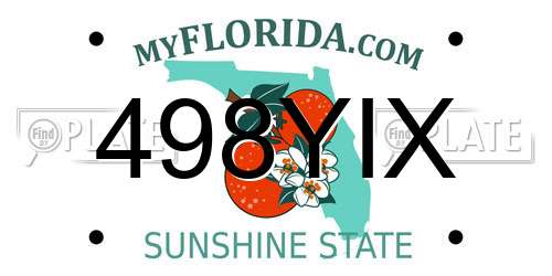 498YIX Florida License Plate