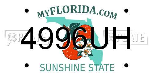 4996UH Florida License Plate