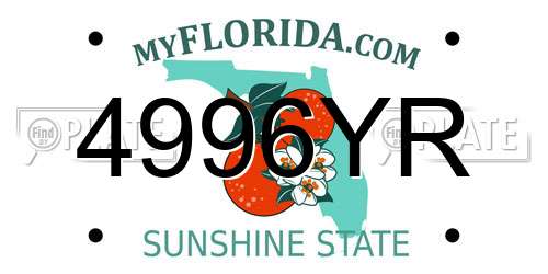 4996YR Florida License Plate