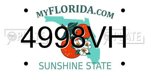 4998VH Florida License Plate