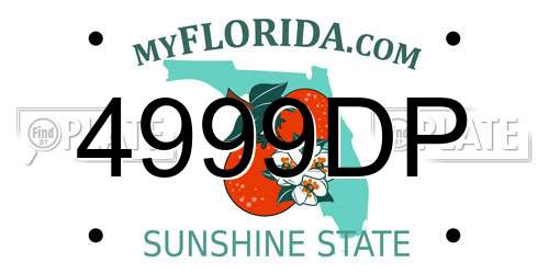 4999DP Florida License Plate