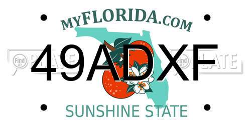 49ADXF Florida License Plate