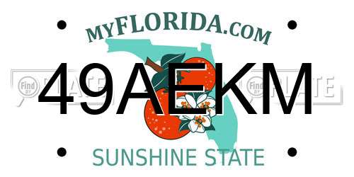 49AEKM Florida License Plate