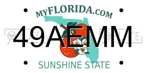 49AEMM Florida License Plate