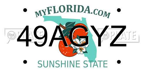 49AGYZ Florida License Plate
