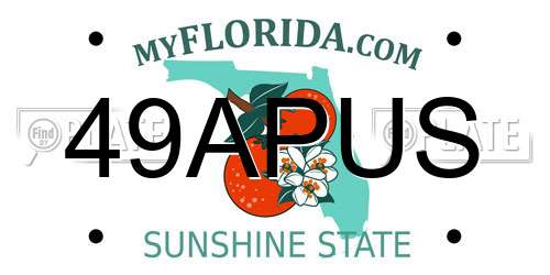 49APUS Florida License Plate