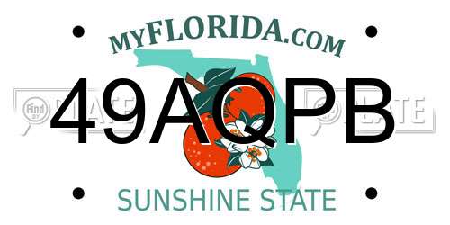49AQPB Florida License Plate