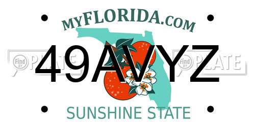 49AVYZ Florida License Plate