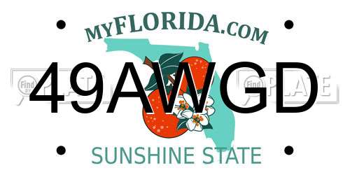 49AWGD Florida License Plate