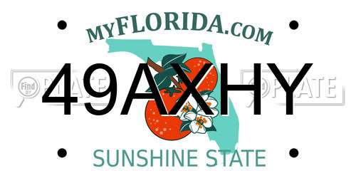 49AXHY Florida License Plate